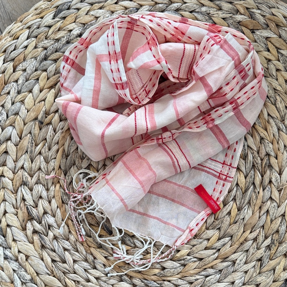 Esprit Pink and White Scarf